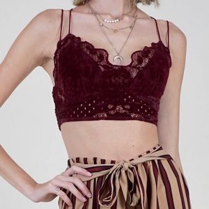 Free People Velvet Lace Bralette